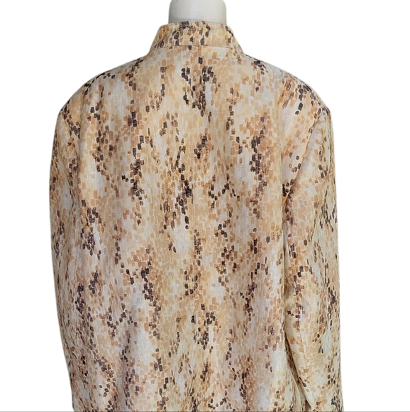 Alfred Dunner Women Stylish Tan and Brown Patterned Jacket Size 20W - Picture 4 of 6